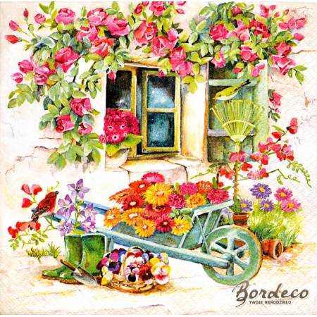 Serwetka do decoupage HOME FASHION przydomowy ogródek 33x33